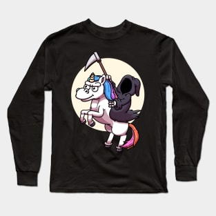 Death Riding Unicorn Night Edition Long Sleeve T-Shirt